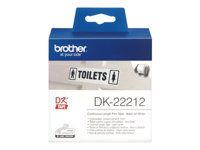 Consumabile Brother DK-22212 Bandă de film albă cu lungime continuă 62 mm x 15,24 m, negru pe alb