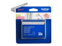 BROTHER TZEMQL35 12mm alb/gri deschis mat 5M lungime