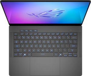 Лаптоп Asus ROG Zephyrus 14, GA403WR-QS092W, AMD Ryzen AI 9 HX 370  2.0GHz (36MB Cache, up to 5.1GHz),14.0 OLED WQXGA+(WQ+) 2880*1800 16:10 400nits, 120 Hz,LPDDR5X 32GB ( onbd) ,1TB G4,RTX5070 Ti 12GB,Wi-Fi 7 ,Backlit Kbd 1-Zone RGB, Windows 11,Grey