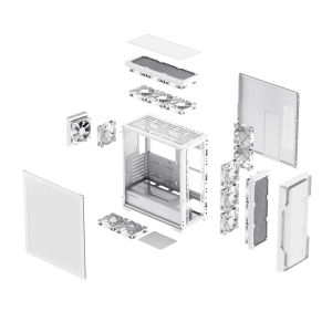 Gamemax Case EATX - SIEGE White - Addressable RGB