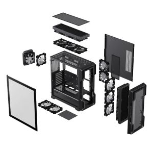 Gamemax Case EATX - SIEGE Black - Addressable RGB