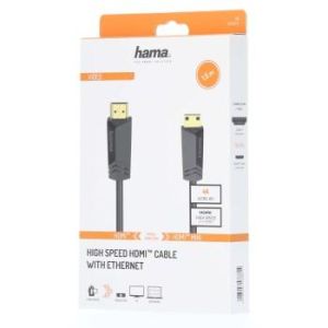 Cablu HAMA, HDMI tată - mini HDMI tată, 1,5 m, conectori placați cu aur, Negru