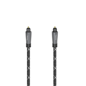 Оптичен аудио кабел HAMA 205140, ODT plug (Toslink), Метални накрайници, 3 м, Черен