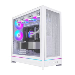Montech Case ATX - HS01 PRO (W) - 5 x 120 mm ARGB Fans, USB-C, White