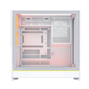 Montech Case ATX - HS01 PRO (W) - 5 x 120 mm ARGB Fans, USB-C, White