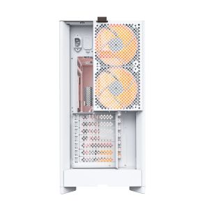Montech Case ATX - HS01 PRO (W) - 5 x 120 mm ARGB Fans, USB-C, White