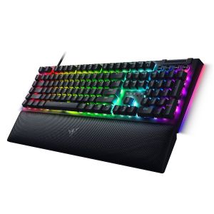 Tastatură mecanică pentru jocuri Razer BlackWidow V4, aspect SUA, comutator verde, Razer Chroma™ RGB, 6 taste macro, stabilizatoare lubrifiate, taste media, suport magnetic pentru încheietura mâinii, frecvență de interogare de până la 8000 Hz, cablu tip C