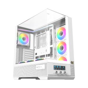 Xigmatek Case EATX - Vision Arctic - 7 ARGB Fans, LCD Display Panel, Smart Fan Control