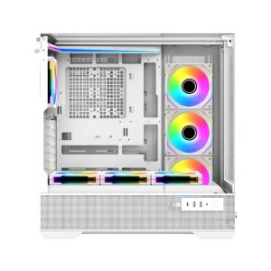 Xigmatek Case EATX - Vision Arctic - 7 ARGB Fans, LCD Display Panel, Smart Fan Control