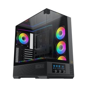 Xigmatek Case EATX - Vision - 7 ARGB Fans, LCD Display Panel, Smart Fan Control