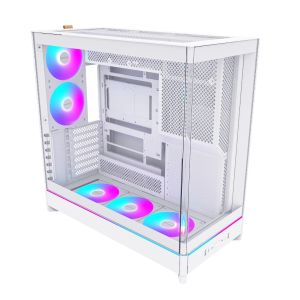 Montech кутия Case ATX - HS02 PRO (W) - 5 x 120 mm ARGB Fans, USB-C, Black