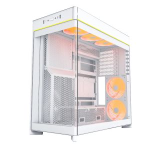 Montech кутия Case ATX - HS02 PRO (W) - 5 x 120 mm ARGB Fans, USB-C, Black