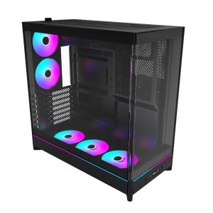 Montech кутия Case ATX - HS02 PRO (B) - 5 x 120 mm ARGB Fans, USB-C, Black