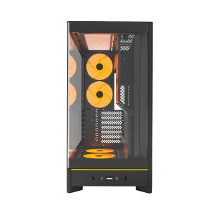Montech кутия Case ATX - HS02 PRO (B) - 5 x 120 mm ARGB Fans, USB-C, Black