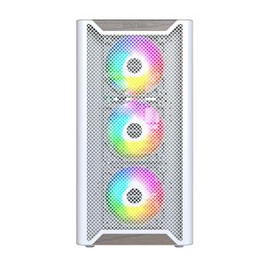 Montech Case ATX - XR Wood (W) - 4 x 120 mm ARGB Fans, Wood, USB-C, White