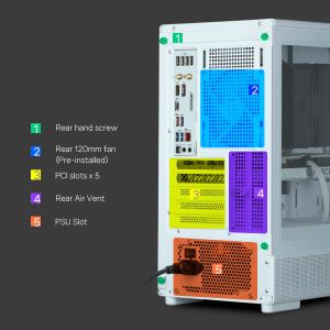 Zalman Case mATX - P10 NAMU WHITE - Wood, USB-C