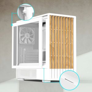 Zalman Case mATX - P10 NAMU WHITE - Wood, USB-C