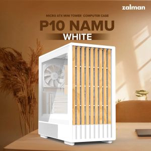Zalman Case mATX - P10 NAMU WHITE - Wood, USB-C