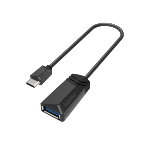 Adaptor HAMA USB-C mascul - USB 3.2 Gen 1 A femela, 5Gbit/s, 0,15 m., Negru