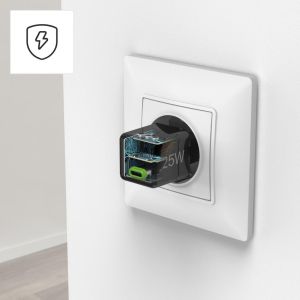 Hama Fast Charger, USB-C, Super-Mini Charger, PD, 25 W, black
