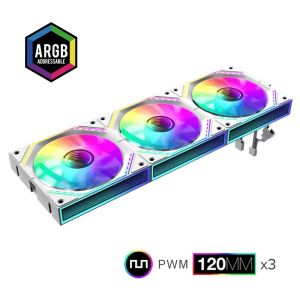Gamemax Fan Pack 3-in-1 3x120mm - FN12A-S3I White, Daisy-Chain, Addressable RGB