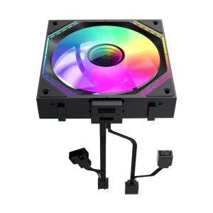 Gamemax Fan Pack 3-in-1 3x120mm - FN12A-S3I-R Black, Reverse, Daisy-Chain, Addressable RGB
