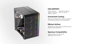 1stPlayer Case ATX - VT7-BK - USB-C, Mesh, A-RGB