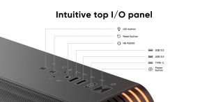 1stPlayer Case ATX - VT7-BK - USB-C, Mesh, A-RGB