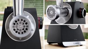 Месомелачка Bosch MFWS650B, SER6, Meat mincer - MultiPower 2100 W, Planetary gearbox, 3,5 kg/min, kebbe attachment, sausage attachment, fruit press attachment, reverse function, Black