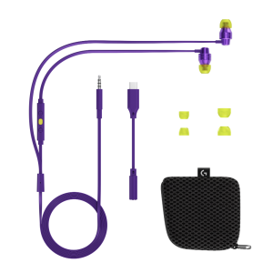 Căști gaming cu microfon Logitech G333 In-ear 3,5 mm + adaptor USB-C, mufe cu fir, violet