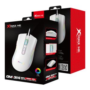 Xtrike ME Gaming Mouse GM-314 White - 7200dpi, RGB