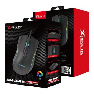 Xtrike ME Gaming Mouse GM-314 Black - 7200dpi, RGB