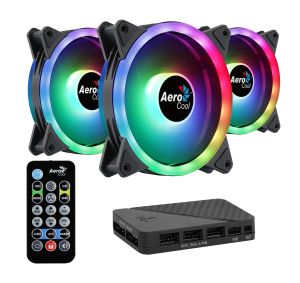AeroCool Fan Pack 3-in-1 3x120mm - DUO 12 Pro - Addressable RGB with Hub, Remote - ACF3-DU10227.11