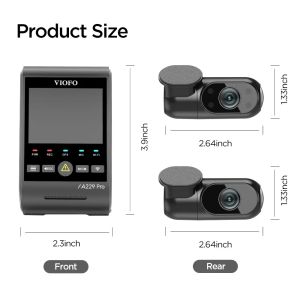 VIOFO Dash Cam A229 Pro 3 Channel - 4K, HDR, Dual Sony STARVIS 2, GPS, Bluetooth