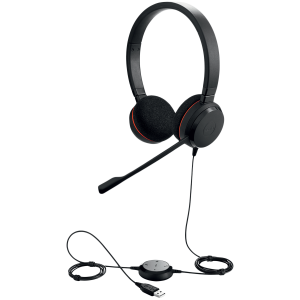 JABRA EVOLVE 20 UC Stereo USB Headband, Noise cancelling, USB connector, with mute-button and volume control on the cord, with foam ear cushion