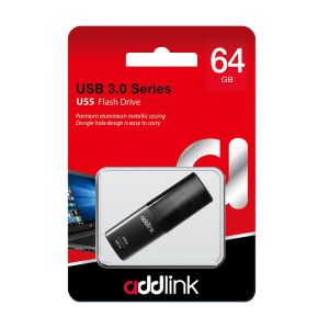 Addlink флашка Flash U55 64GB USB 3.0 Aluminium Black - ad64GBU55B3