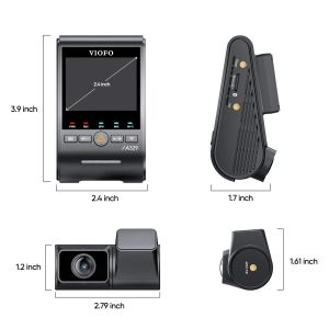 VIOFO Видеорегистратор Dash Cam A329S 2 Channel - 4K, HDR, Dual Sony STARVIS 2, GPS, Bluetooth, Wi-Fi 6