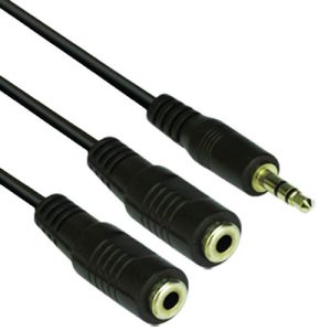 Cablu audio VCom 3,5 mm stereo M / 2x 3,5 mm stereo F - CV203-0,2 m