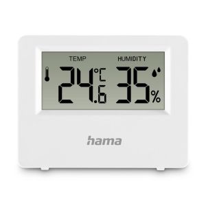 Hama "Ebro" Thermometer and Hygrometer, Digital, For Indoors or Outdoors, white