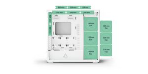 Arctic кутия Case E-ATX - Xtender VG (White) - PCIe Gen 4 riser included, 5 A-RGB Fans included