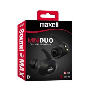 Bluetooth kulaklıklar Maxell MINI DUO, Gerçek Kablosuz, Bluetooth 5.0, Siyah