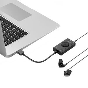 Orico външна звукова карта USB Sound card - 2 headphones, mic, volume - SC2-BK