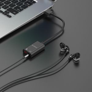 Orico USB Sound card - Headphones, Mic, Black - SKT2-BK