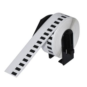 Makki Brother DK-22214 - White Continuous Length Paper Tape 12mm x 30.48m, Black on White - MK-DK-22214