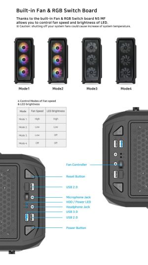 Zalman Case ATX - N5 MF - 4 x 120mm Fixed RGB