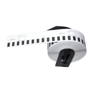 Makki Brother DK-22210 - Roll White Continuous Length Paper Tape 29mm x 30.48m, Black on White - MK-DK-22210