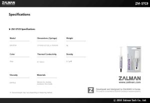 Pasta termica Zalman Compus termic 9,1W/mK 4g - ZM-STC9