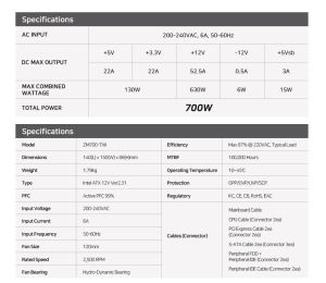 Zalman PSU MegaMax 700W 80+ ZM700-TXII