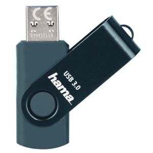 Hama "Rotate" USB Flash Drive, USB 3.0, 64GB, 70Mb/s, petrol blue