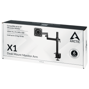 Desk Mount Monitor Arm ARCTIC X1, 13"-49", 15 kg, Black